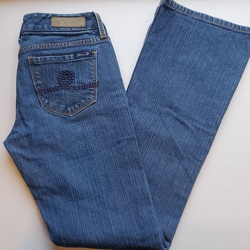 7 For All Mankind Dark Wash Bootcut Jeans 28